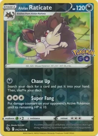 Alolan Raticate (PGO 042) - REVERSE HOLO
