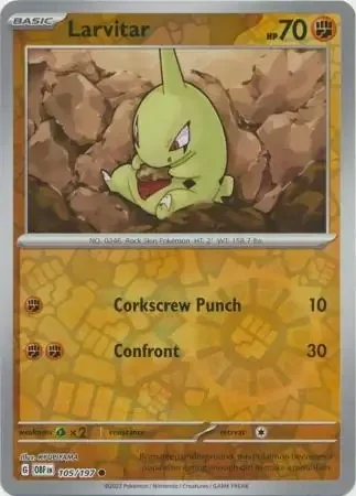 Larvitar (OBF 105) - REVERSE HOLO