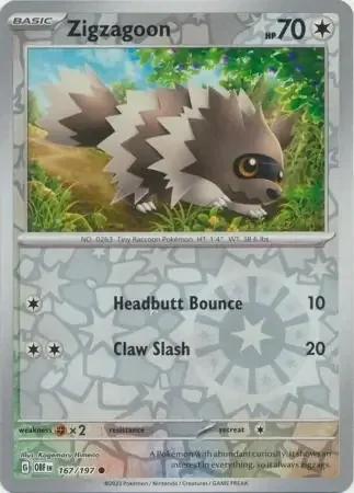Zigzagoon (OBF 167) - REVERSE HOLO