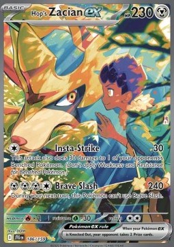 Hop's Zacian ex (JTG 186) - NEAR MINT-