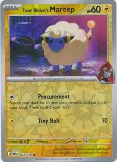 Team Rocket's Mareep (DRI 072) - REVERSE HOLO
