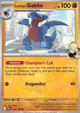 Cynthia's Gabite (DRI 103)
