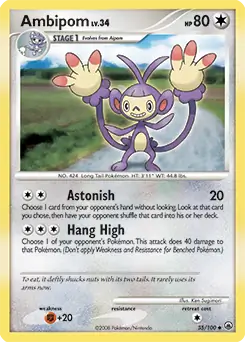Ambipom Lv.34 (MD 35) - LIGHT PLAYED