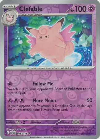 Clefable (MEW 036) - REVERSE HOLO