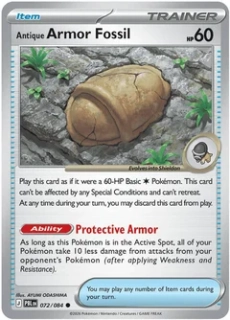 Antique Armor Fossil (PBL 072) - REVERSE HOLO
